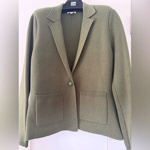 L'AGENCE Sage Green “Sofia Cotton Blend” Women's Cardigan Blazer